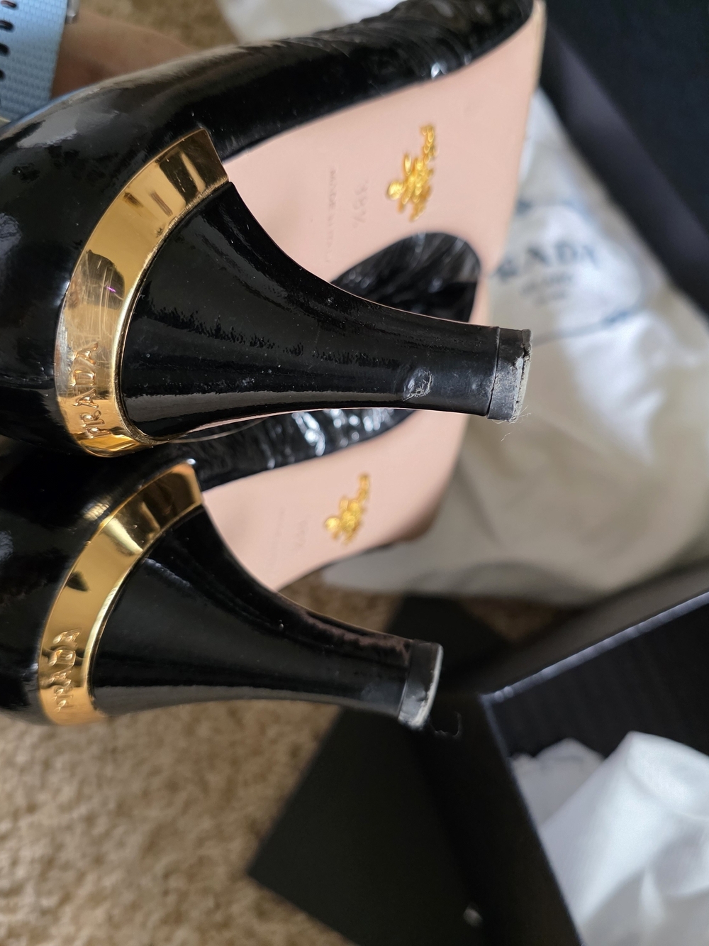 Prada Women’s Black Patent Leather Shoes - Picture 9 of 11
